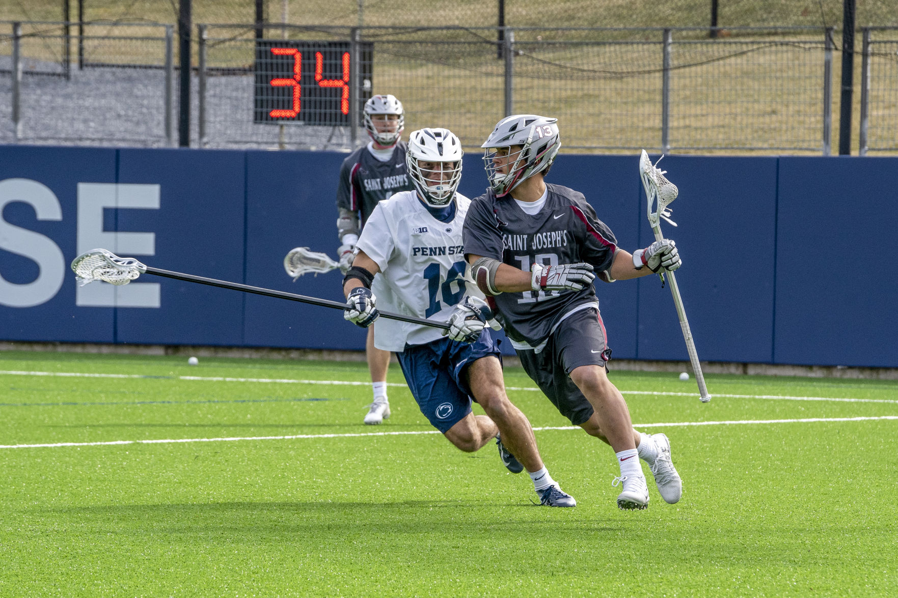 Penn State Men's Lacrosse Vs St Joseph's, Cardile (16) Defending